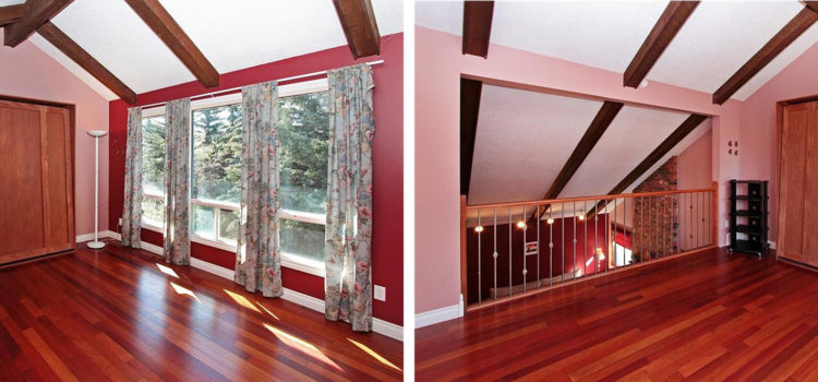 Murphy bed and vaulted ceiling